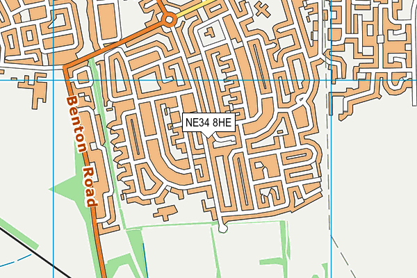 NE34 8HE map - OS VectorMap District (Ordnance Survey) NE34 8HE map - OS VectorMap District (Ordnance Survey)
