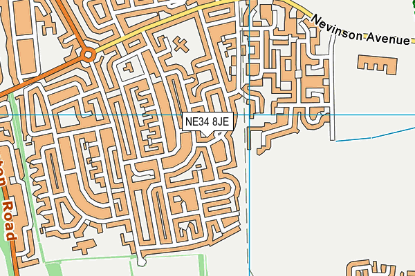 NE34 8JE map - OS VectorMap District (Ordnance Survey) NE34 8JE map - OS VectorMap District (Ordnance Survey)