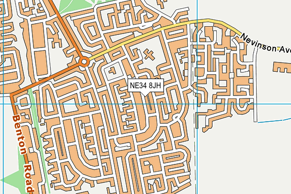 NE34 8JH map - OS VectorMap District (Ordnance Survey) NE34 8JH map - OS VectorMap District (Ordnance Survey)