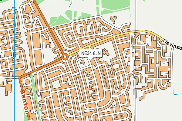 NE34 8JN map - OS VectorMap District (Ordnance Survey) NE34 8JN map - OS VectorMap District (Ordnance Survey)