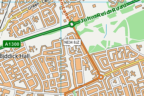 NE34 8JZ map - OS VectorMap District (Ordnance Survey) NE34 8JZ map - OS VectorMap District (Ordnance Survey)