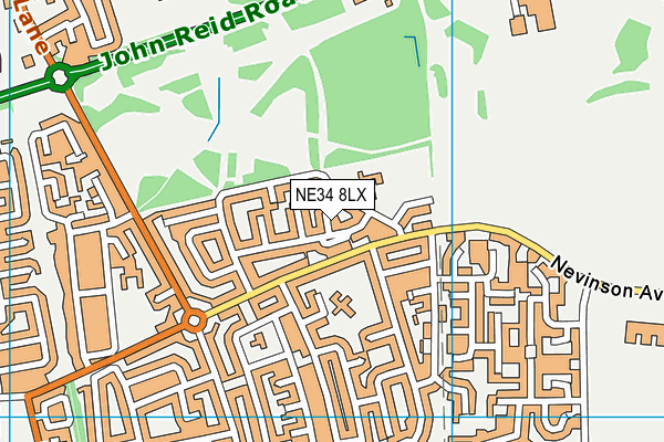 NE34 8LX map - OS VectorMap District (Ordnance Survey) NE34 8LX map - OS VectorMap District (Ordnance Survey)