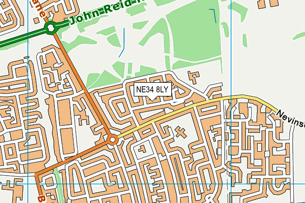 NE34 8LY map - OS VectorMap District (Ordnance Survey) NE34 8LY map - OS VectorMap District (Ordnance Survey)
