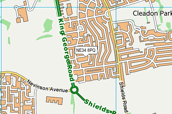 NE34 8PQ map - OS VectorMap District (Ordnance Survey) NE34 8PQ map - OS VectorMap District (Ordnance Survey)