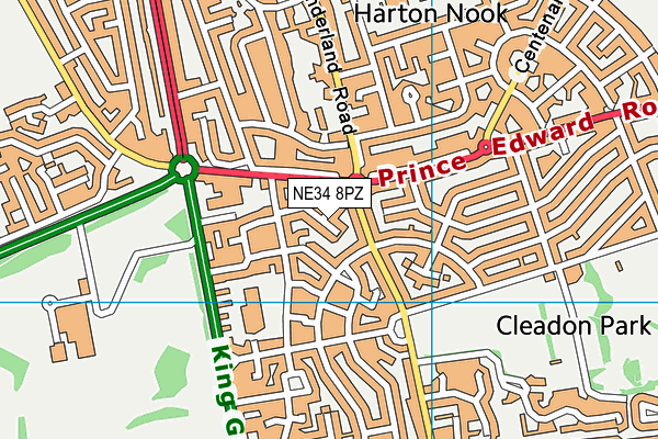 NE34 8PZ map - OS VectorMap District (Ordnance Survey) NE34 8PZ map - OS VectorMap District (Ordnance Survey)