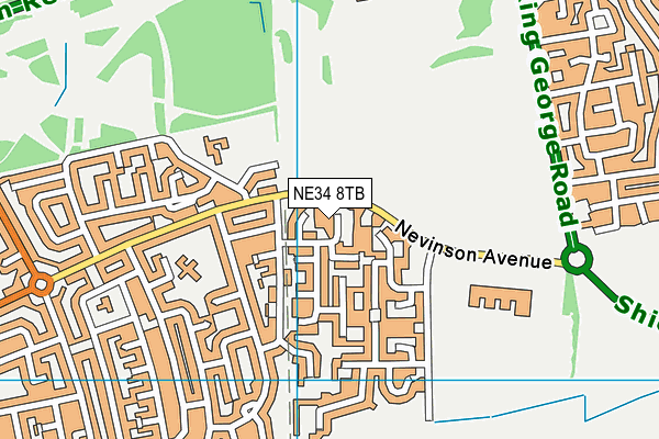 NE34 8TB map - OS VectorMap District (Ordnance Survey) NE34 8TB map - OS VectorMap District (Ordnance Survey)