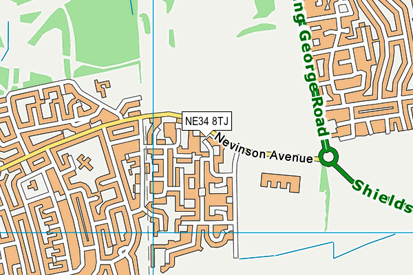 NE34 8TJ map - OS VectorMap District (Ordnance Survey) NE34 8TJ map - OS VectorMap District (Ordnance Survey)