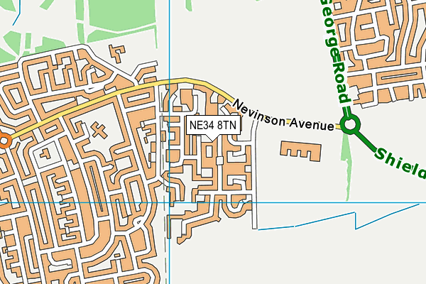 NE34 8TN map - OS VectorMap District (Ordnance Survey) NE34 8TN map - OS VectorMap District (Ordnance Survey)