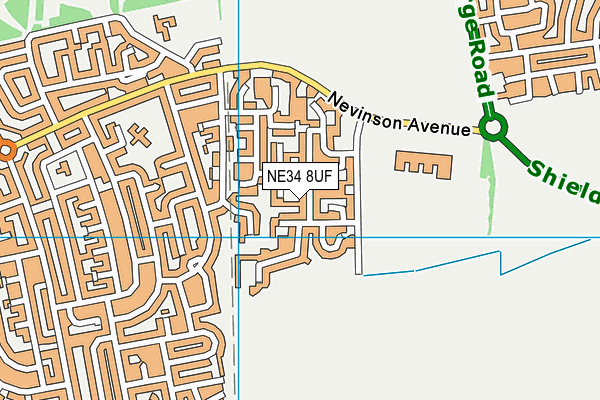 NE34 8UF map - OS VectorMap District (Ordnance Survey) NE34 8UF map - OS VectorMap District (Ordnance Survey)