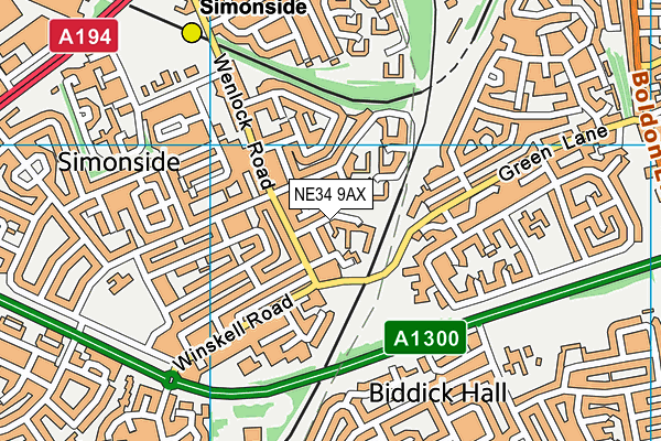 NE34 9AX map - OS VectorMap District (Ordnance Survey) NE34 9AX map - OS VectorMap District (Ordnance Survey)