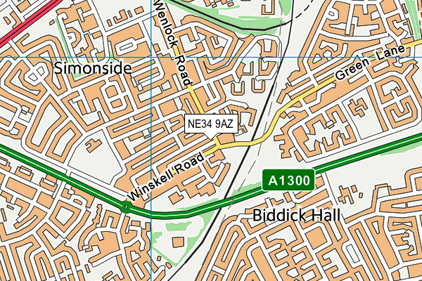 NE34 9AZ map - OS VectorMap District (Ordnance Survey) NE34 9AZ map - OS VectorMap District (Ordnance Survey)