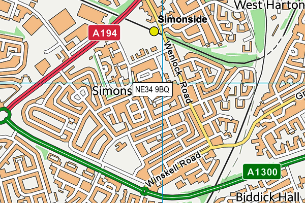 NE34 9BQ map - OS VectorMap District (Ordnance Survey) NE34 9BQ map - OS VectorMap District (Ordnance Survey)