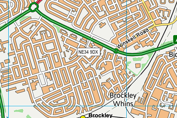 NE34 9DX map - OS VectorMap District (Ordnance Survey)