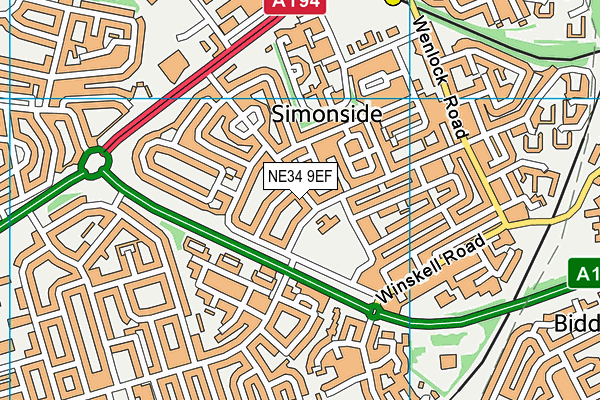 NE34 9EF map - OS VectorMap District (Ordnance Survey) NE34 9EF map - OS VectorMap District (Ordnance Survey)