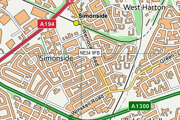 NE34 9FB map - OS VectorMap District (Ordnance Survey) NE34 9FB map - OS VectorMap District (Ordnance Survey)