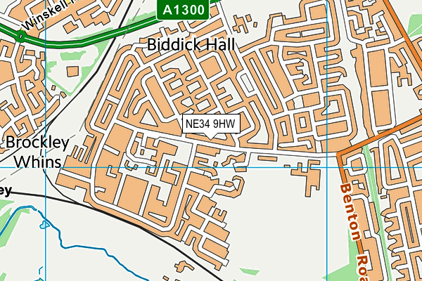 NE34 9HW map - OS VectorMap District (Ordnance Survey)
