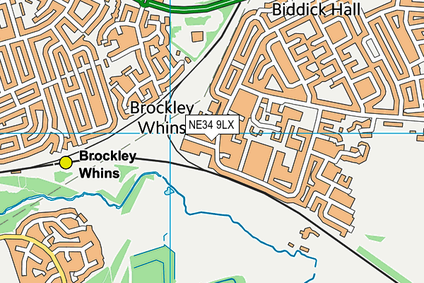 NE34 9LX map - OS VectorMap District (Ordnance Survey)