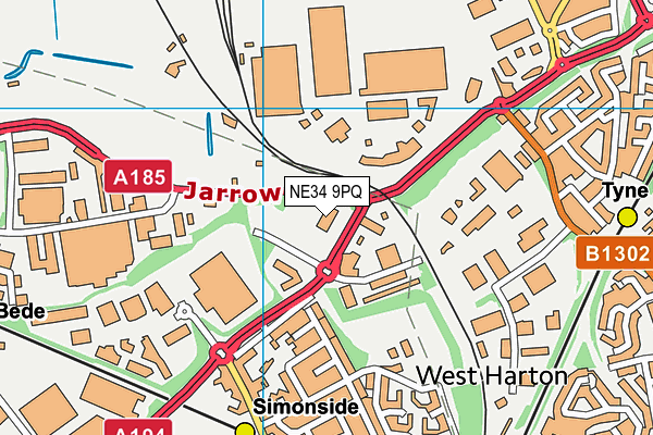NE34 9PQ map - OS VectorMap District (Ordnance Survey) NE34 9PQ map - OS VectorMap District (Ordnance Survey)