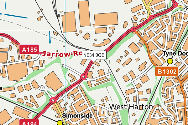 NE34 9QE map - OS VectorMap District (Ordnance Survey) NE34 9QE map - OS VectorMap District (Ordnance Survey)