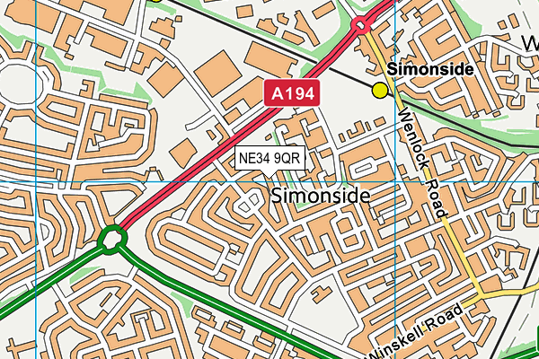 NE34 9QR map - OS VectorMap District (Ordnance Survey) NE34 9QR map - OS VectorMap District (Ordnance Survey)
