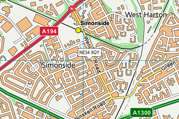 NE34 9QY map - OS VectorMap District (Ordnance Survey) NE34 9QY map - OS VectorMap District (Ordnance Survey)