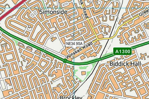 NE34 9SA map - OS VectorMap District (Ordnance Survey) NE34 9SA map - OS VectorMap District (Ordnance Survey)