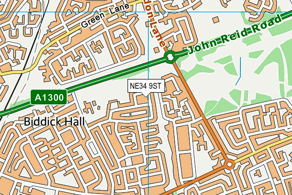 NE34 9ST map - OS VectorMap District (Ordnance Survey)