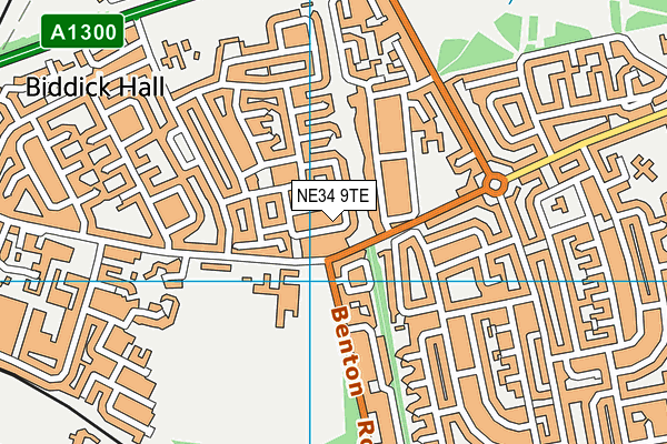 NE34 9TE map - OS VectorMap District (Ordnance Survey)