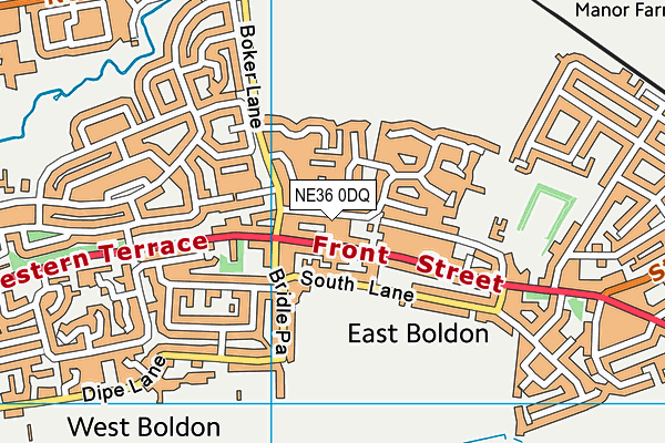 NE36 0DQ map - OS VectorMap District (Ordnance Survey)