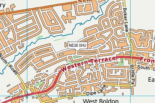 NE36 0HU map - OS VectorMap District (Ordnance Survey)