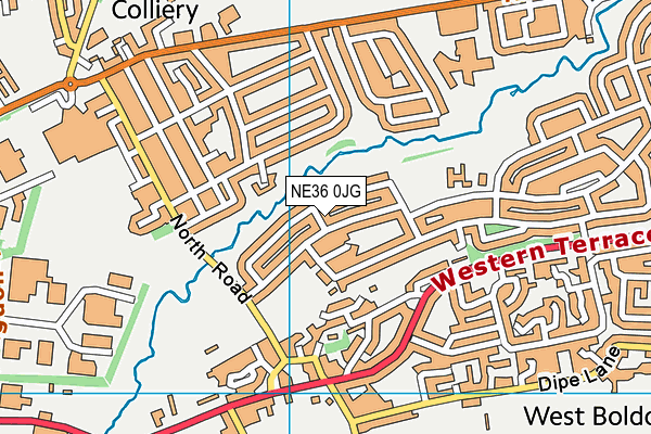 NE36 0JG map - OS VectorMap District (Ordnance Survey) NE36 0JG map - OS VectorMap District (Ordnance Survey)