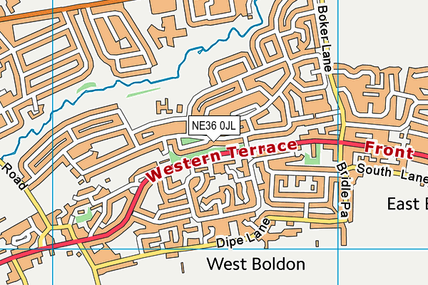 NE36 0JL map - OS VectorMap District (Ordnance Survey)