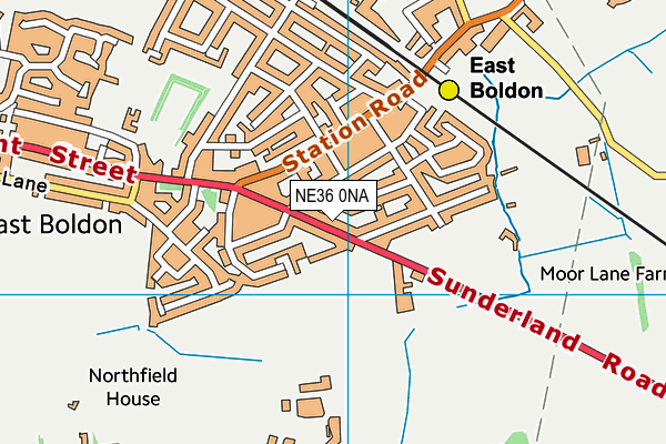 NE36 0NA map - OS VectorMap District (Ordnance Survey)