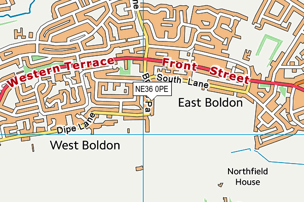 NE36 0PE map - OS VectorMap District (Ordnance Survey)