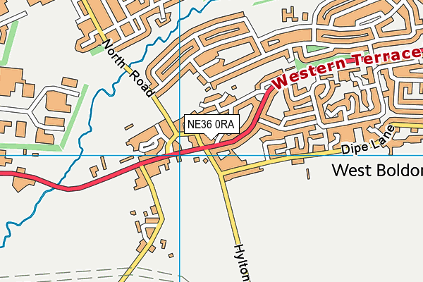 NE36 0RA map - OS VectorMap District (Ordnance Survey)