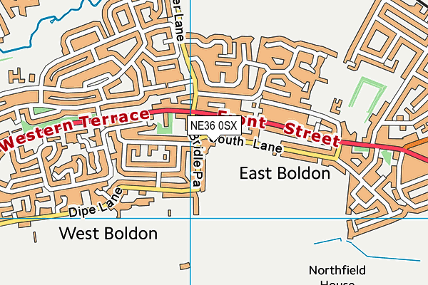 NE36 0SX map - OS VectorMap District (Ordnance Survey) NE36 0SX map - OS VectorMap District (Ordnance Survey)