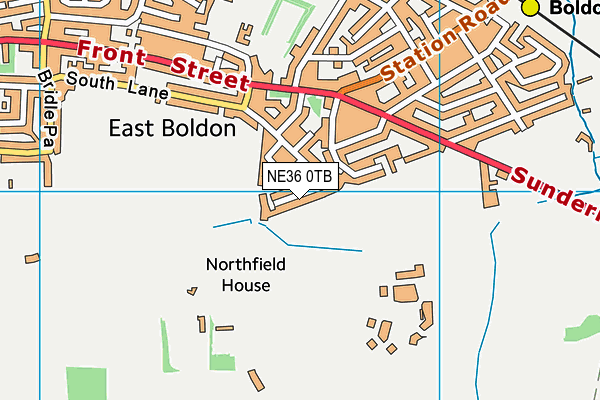 NE36 0TB map - OS VectorMap District (Ordnance Survey)
