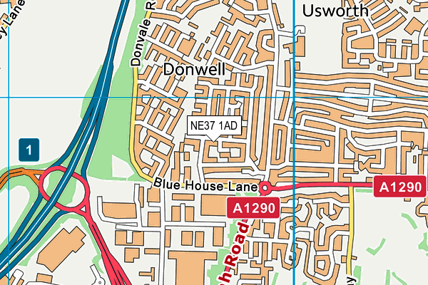 NE37 1AD map - OS VectorMap District (Ordnance Survey) NE37 1AD map - OS VectorMap District (Ordnance Survey)