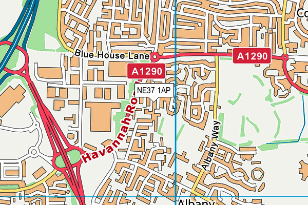 NE37 1AP map - OS VectorMap District (Ordnance Survey) NE37 1AP map - OS VectorMap District (Ordnance Survey)