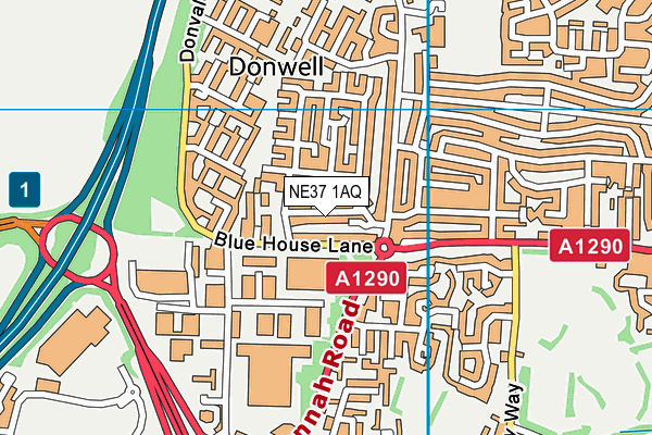 NE37 1AQ map - OS VectorMap District (Ordnance Survey) NE37 1AQ map - OS VectorMap District (Ordnance Survey)