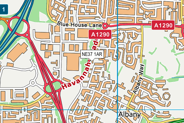NE37 1AR map - OS VectorMap District (Ordnance Survey) NE37 1AR map - OS VectorMap District (Ordnance Survey)