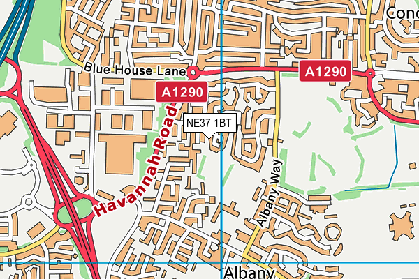 NE37 1BT map - OS VectorMap District (Ordnance Survey) NE37 1BT map - OS VectorMap District (Ordnance Survey)