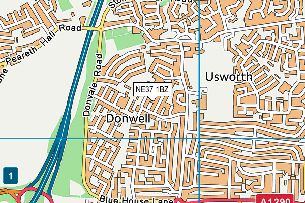 NE37 1BZ map - OS VectorMap District (Ordnance Survey) NE37 1BZ map - OS VectorMap District (Ordnance Survey)