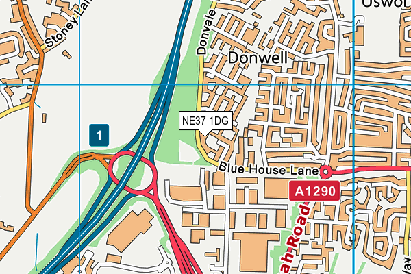 NE37 1DG map - OS VectorMap District (Ordnance Survey) NE37 1DG map - OS VectorMap District (Ordnance Survey)
