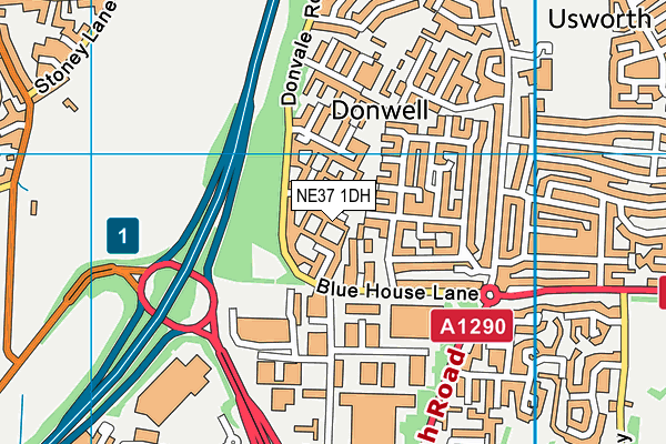 NE37 1DH map - OS VectorMap District (Ordnance Survey) NE37 1DH map - OS VectorMap District (Ordnance Survey)