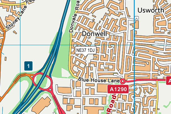 NE37 1DJ map - OS VectorMap District (Ordnance Survey) NE37 1DJ map - OS VectorMap District (Ordnance Survey)