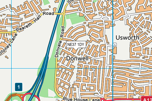 NE37 1DY map - OS VectorMap District (Ordnance Survey) NE37 1DY map - OS VectorMap District (Ordnance Survey)