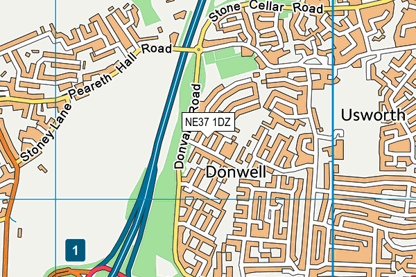 NE37 1DZ map - OS VectorMap District (Ordnance Survey) NE37 1DZ map - OS VectorMap District (Ordnance Survey)