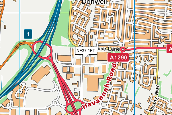 NE37 1ET map - OS VectorMap District (Ordnance Survey) NE37 1ET map - OS VectorMap District (Ordnance Survey)