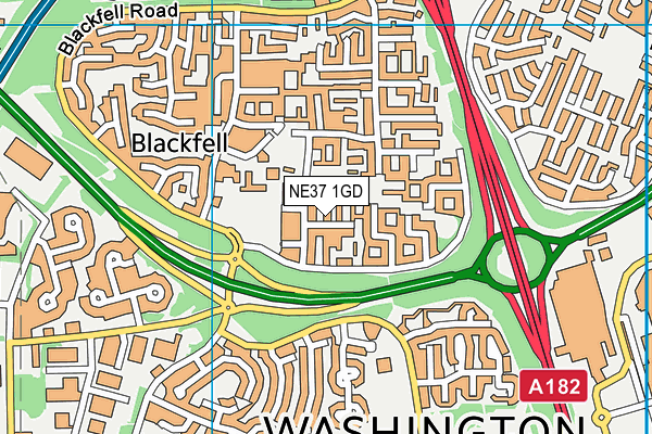 NE37 1GD map - OS VectorMap District (Ordnance Survey) NE37 1GD map - OS VectorMap District (Ordnance Survey)